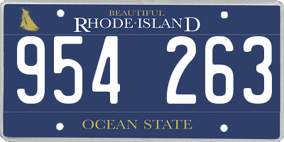 RI license plate 954263