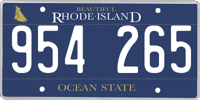 RI license plate 954265