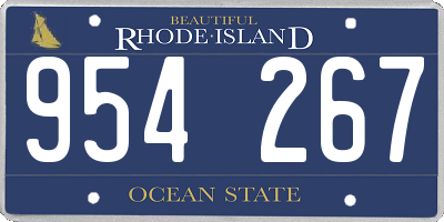 RI license plate 954267
