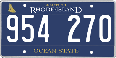 RI license plate 954270
