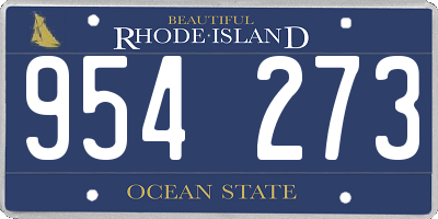 RI license plate 954273