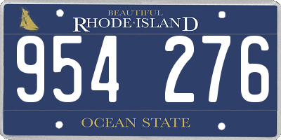 RI license plate 954276