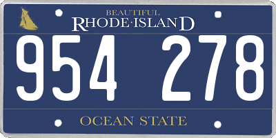 RI license plate 954278