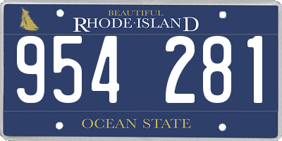 RI license plate 954281