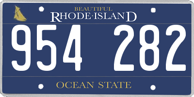 RI license plate 954282