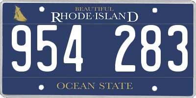 RI license plate 954283