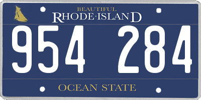 RI license plate 954284