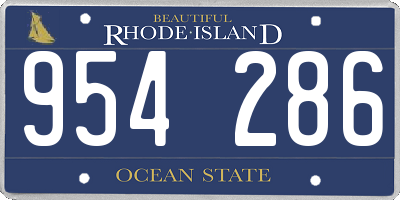 RI license plate 954286