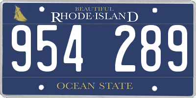 RI license plate 954289