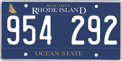RI license plate 954292