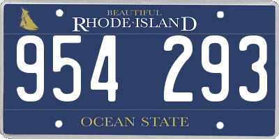 RI license plate 954293