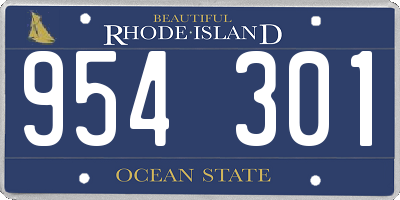 RI license plate 954301
