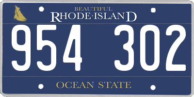 RI license plate 954302