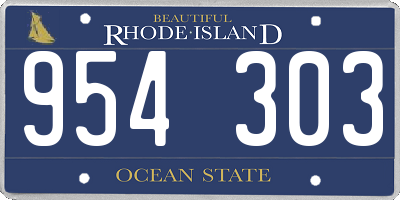 RI license plate 954303