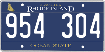 RI license plate 954304
