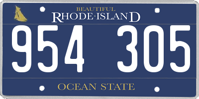 RI license plate 954305