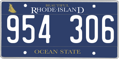 RI license plate 954306
