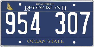 RI license plate 954307