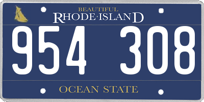 RI license plate 954308