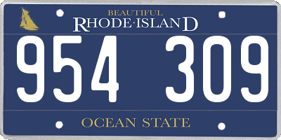 RI license plate 954309