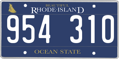 RI license plate 954310