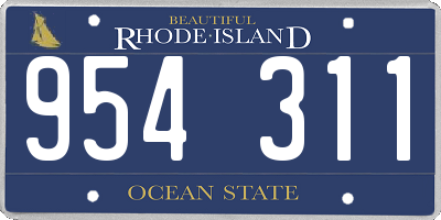 RI license plate 954311