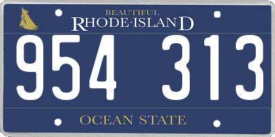 RI license plate 954313