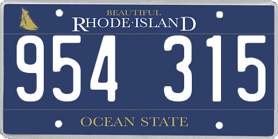 RI license plate 954315