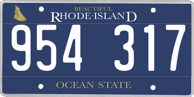 RI license plate 954317