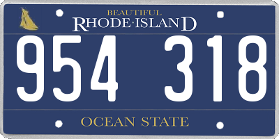 RI license plate 954318