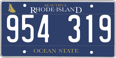 RI license plate 954319