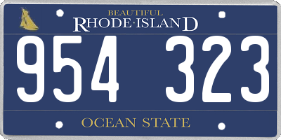 RI license plate 954323