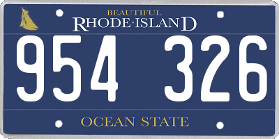 RI license plate 954326