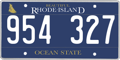 RI license plate 954327