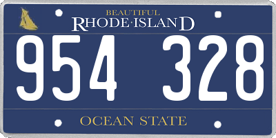 RI license plate 954328