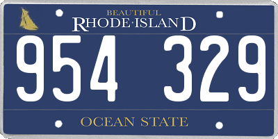 RI license plate 954329