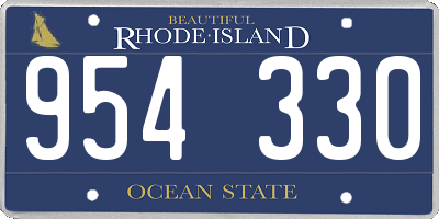 RI license plate 954330