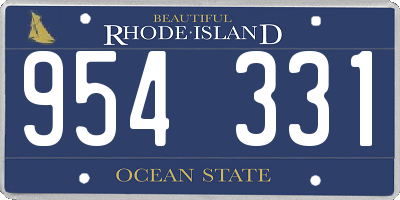 RI license plate 954331