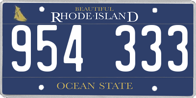 RI license plate 954333