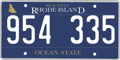 RI license plate 954335