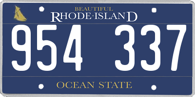 RI license plate 954337