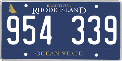 RI license plate 954339