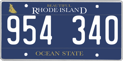 RI license plate 954340