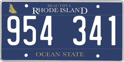 RI license plate 954341