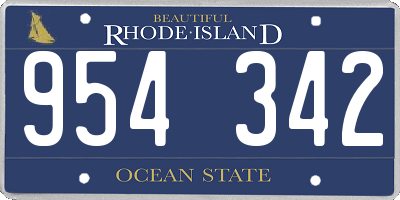 RI license plate 954342