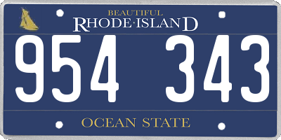 RI license plate 954343