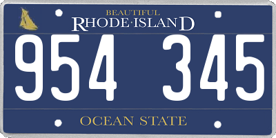 RI license plate 954345