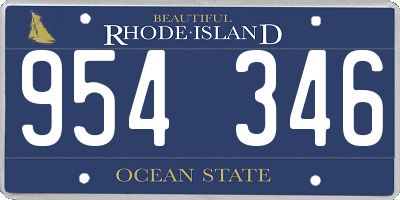 RI license plate 954346