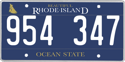RI license plate 954347