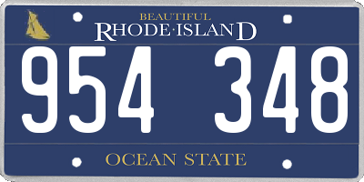 RI license plate 954348
